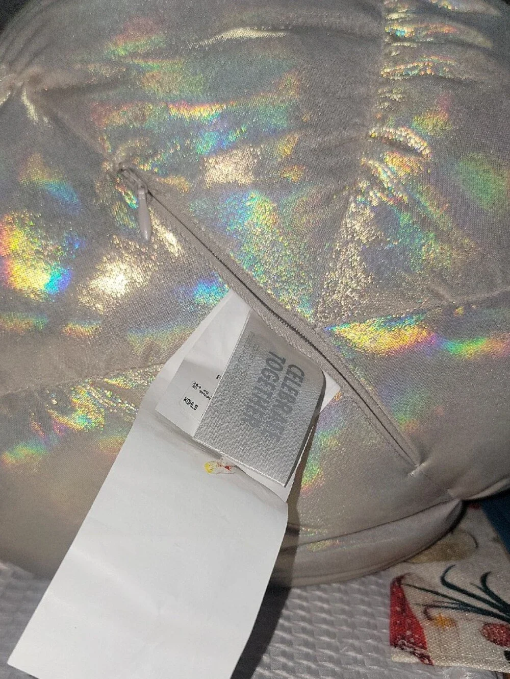 Iridescent Plush Pumpkin Pillow 12.5 Inches